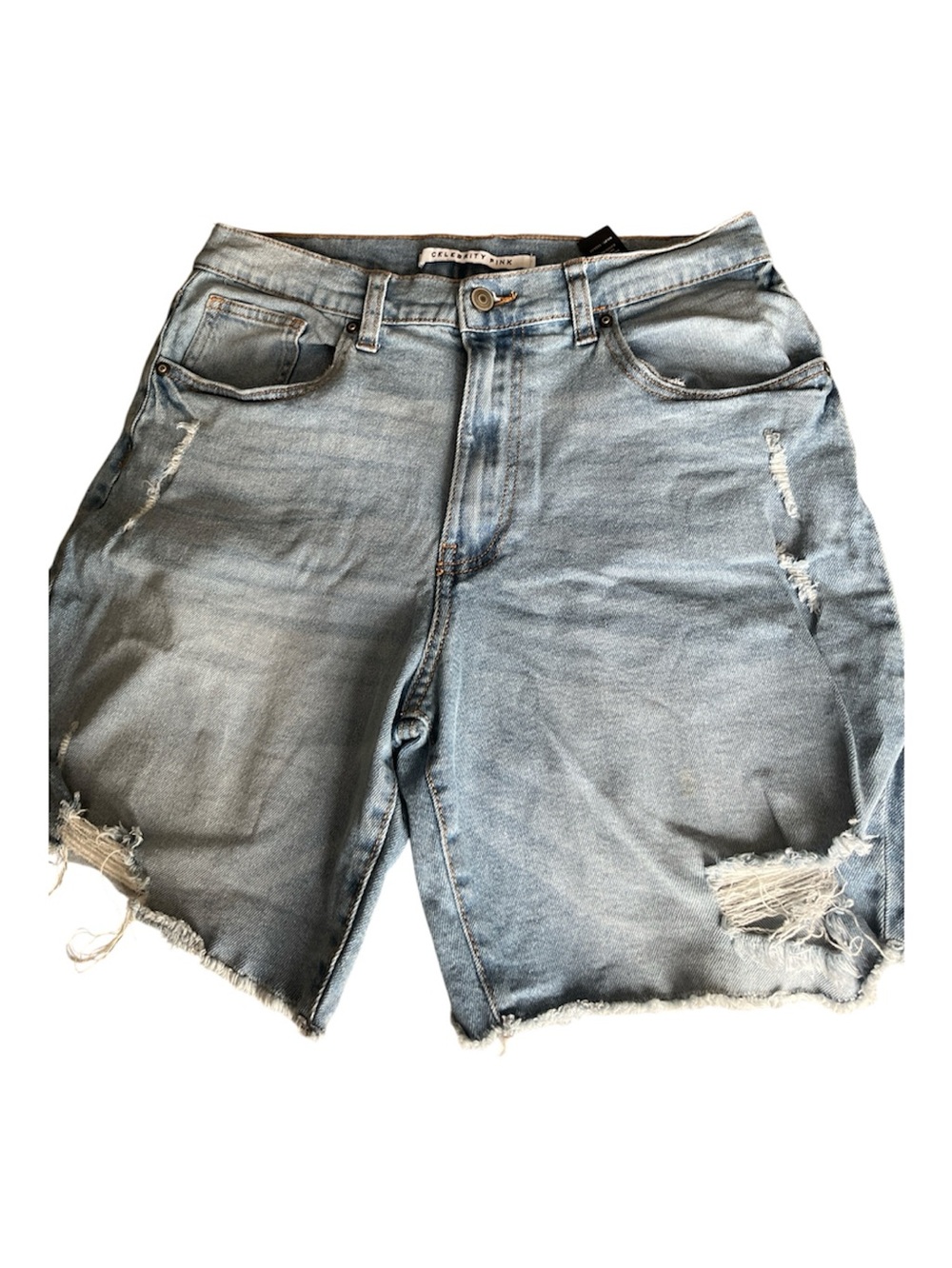 Sincerly Jules Women's Light Blue Distressed Denim Shorts